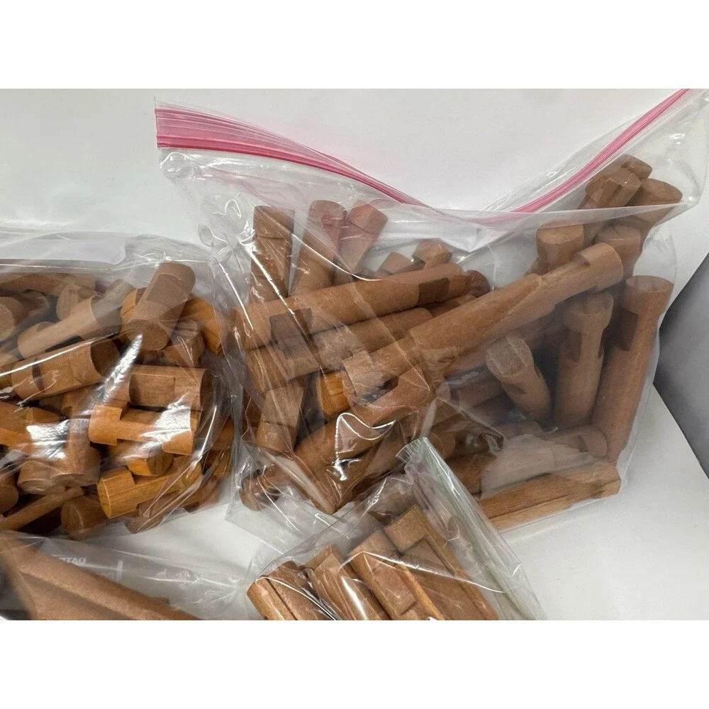 Vintage Lincoln Logs Wooden Building Pieces Lot ~290 Pieces Sorted Clean (C)